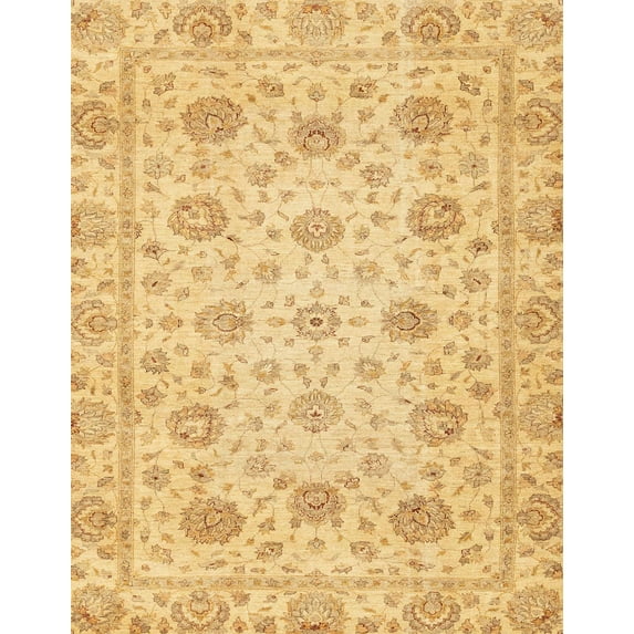 Ahgly Company Machine Washable Indoor Rectangle Abstract Yellow Area Rugs, 3' x 5'