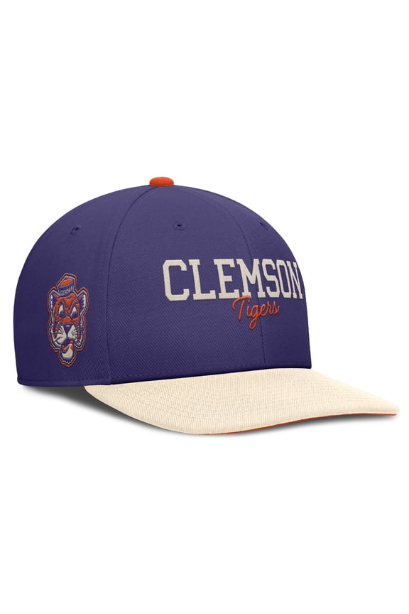 Men's Nike Purple/Cream Clemson Tigers Pro Legacy Script Snapback Hat