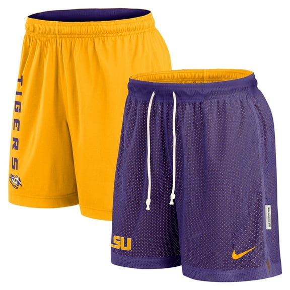 Men's Nike Purple/Gold LSU Tigers Courtside Standard Issue Dri-FIT Reversible Shorts