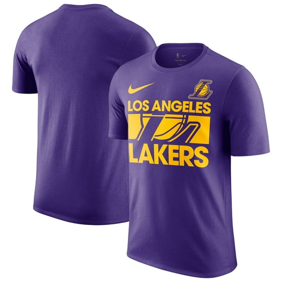 Men's-Nike Purple Los Angeles Lakers Courtside This Is Our Year T-Shirt
