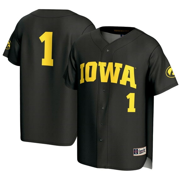 Unisex GameDay Greats #1 Black Iowa Hawkeyes Baseball Lightweight Fashion Jersey
