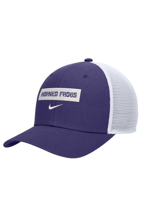 Men's Nike Purple TCU Horned Frogs 2024/25 Sideline Rise Trucker Adjustable Hat