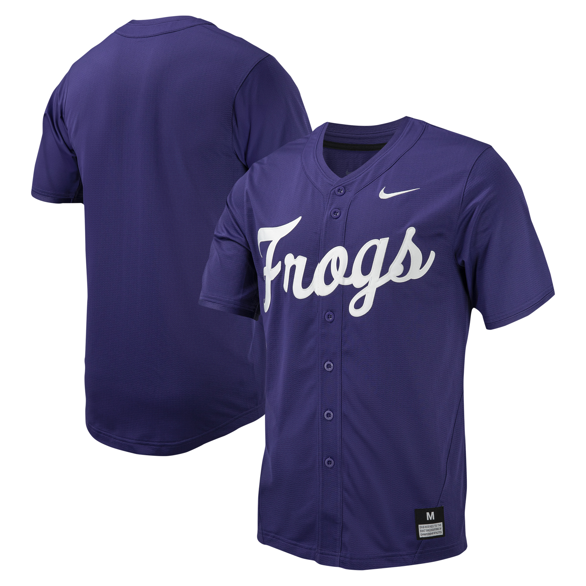 Men's Nike Purple TCU Horned Frogs Replica FullButton Baseball Jersey