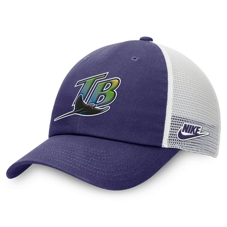 Men's-Nike  Purple/White Tampa Bay Rays Rise Adjustable Trucker Hat