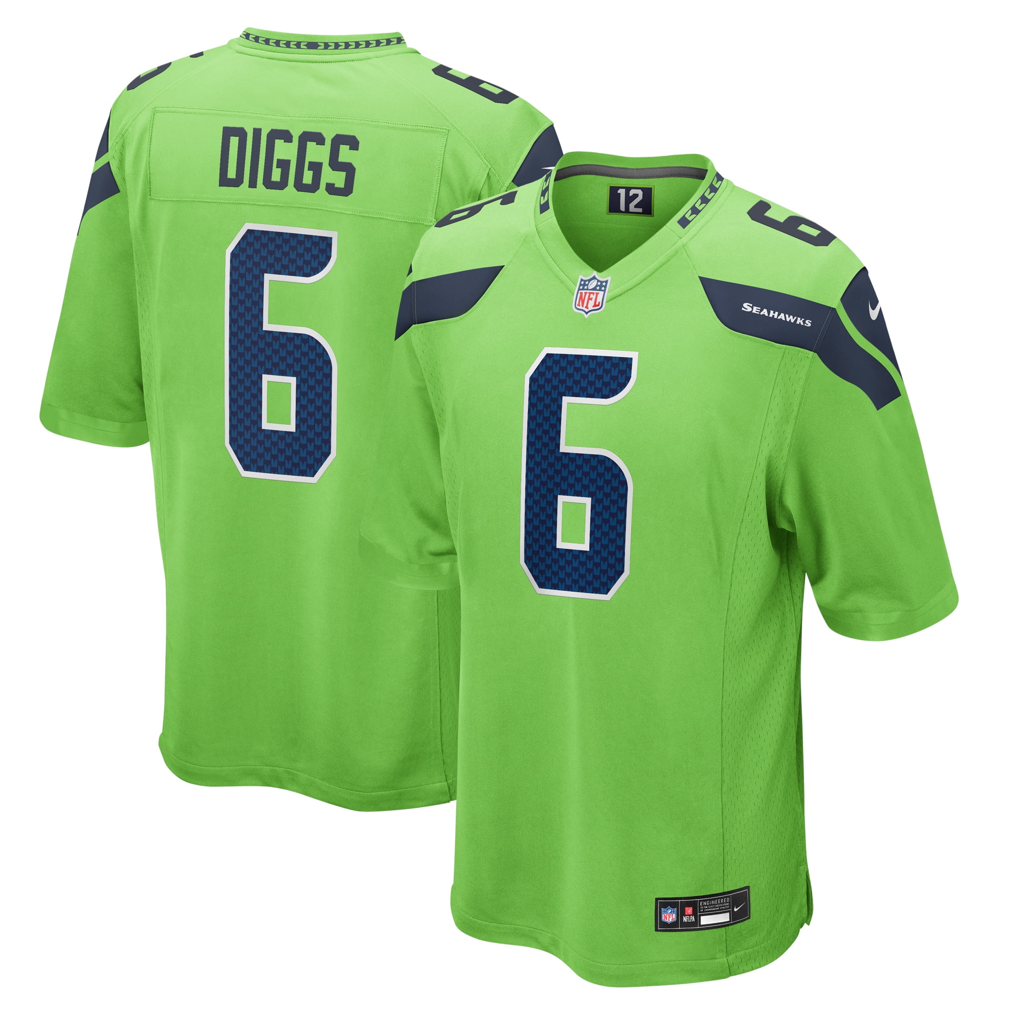 Men s Nike Quandre Diggs Neon Green Seattle Seahawks Game Jersey Walmart