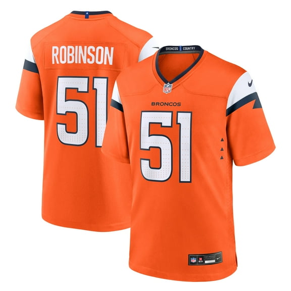 Men's Nike Que Robinson  Orange Denver Broncos Team Game Jersey
