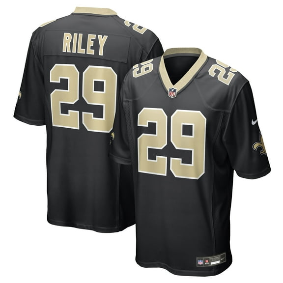Men's Nike Quincy Riley  Black New Orleans Saints Team Game Jersey