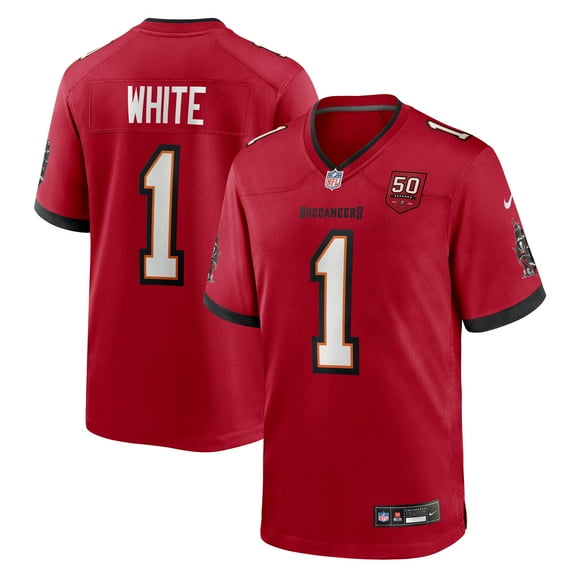 Men's Nike Rachaad White Red Tampa Bay Buccaneers 50th Anniversary Team Game Jersey