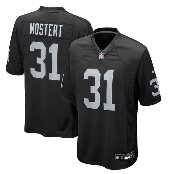 Men's Nike Raheem Mostert  Black Las Vegas Raiders Team Game Jersey