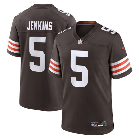 Men's Nike Rayshawn Jenkins  Brown Cleveland Browns Team Game Jersey