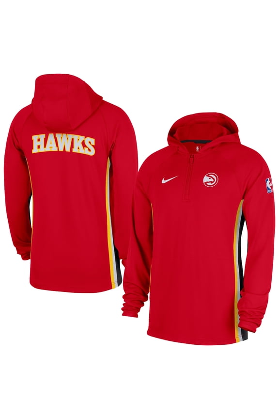 Men's Nike  Red Atlanta Hawks Authentic On Court Zone Quarter-Zip Dri-FIT Hoodie Jacket