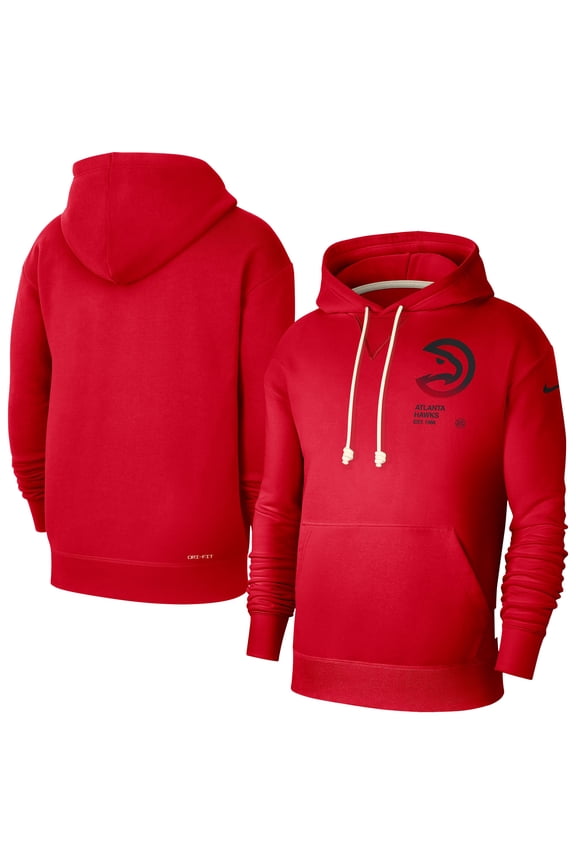 Men's Nike  Red Atlanta Hawks Courtside Standard Issue Premium Performance Pullover Hoodie