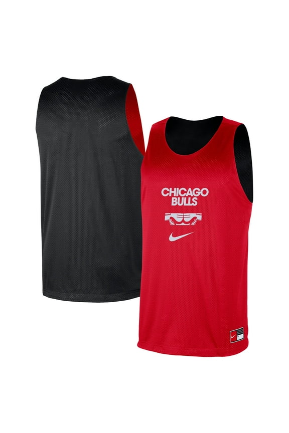 Men's Nike Red/Black Chicago Bulls-Courtside Reversible Mesh Practice Jersey