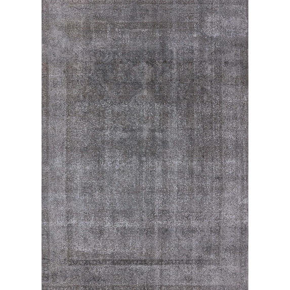 Ahgly Company Machine Washable Indoor Rectangle Industrial Modern Carbon Gray Area Rugs, 3' x 5'