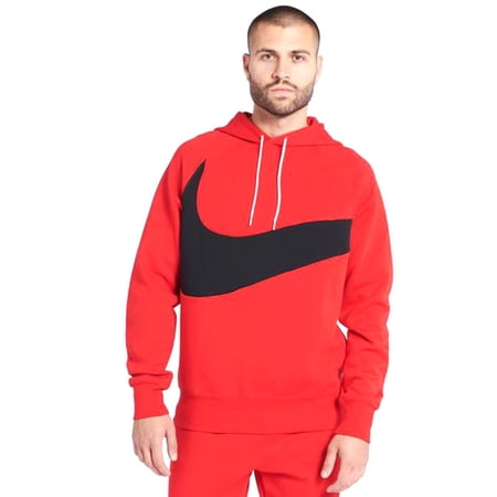 Men's Nike Red/Black Sportswear Swoosh Tech Fleece Pullover Hoodie - XL