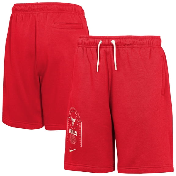 Youth Nike Red Chicago Bulls Courtside Club Fleece Shorts