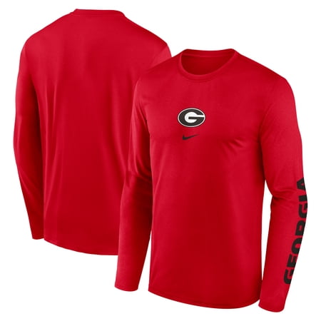 Men's Nike Red Georgia Bulldogs Primetime Two-Hit Legend Dri-FIT Long Sleeve T-Shirt