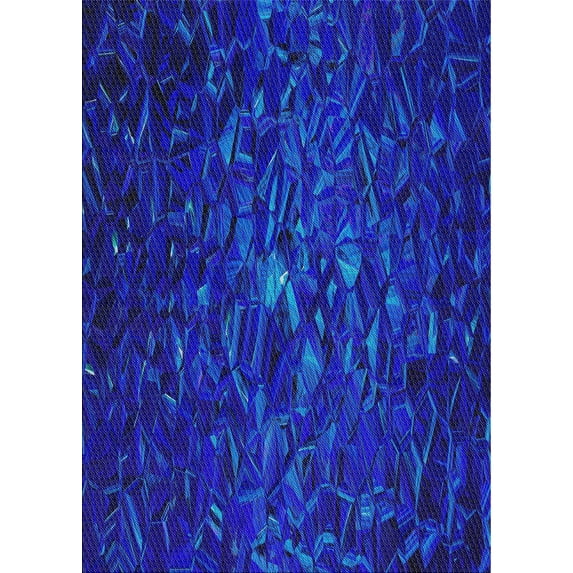 Ahgly Company Machine Washable Indoor Rectangle Transitional Ocean Blue Area Rugs, 2' x 4'