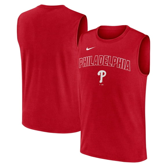 Men's Nike Red Philadelphia Phillies Knockout Dri-FIT Muscle Tank Top