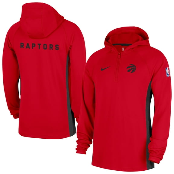 Men's Nike  Red Toronto Raptors Authentic On Court Zone Quarter-Zip Dri-FIT Hoodie Jacket