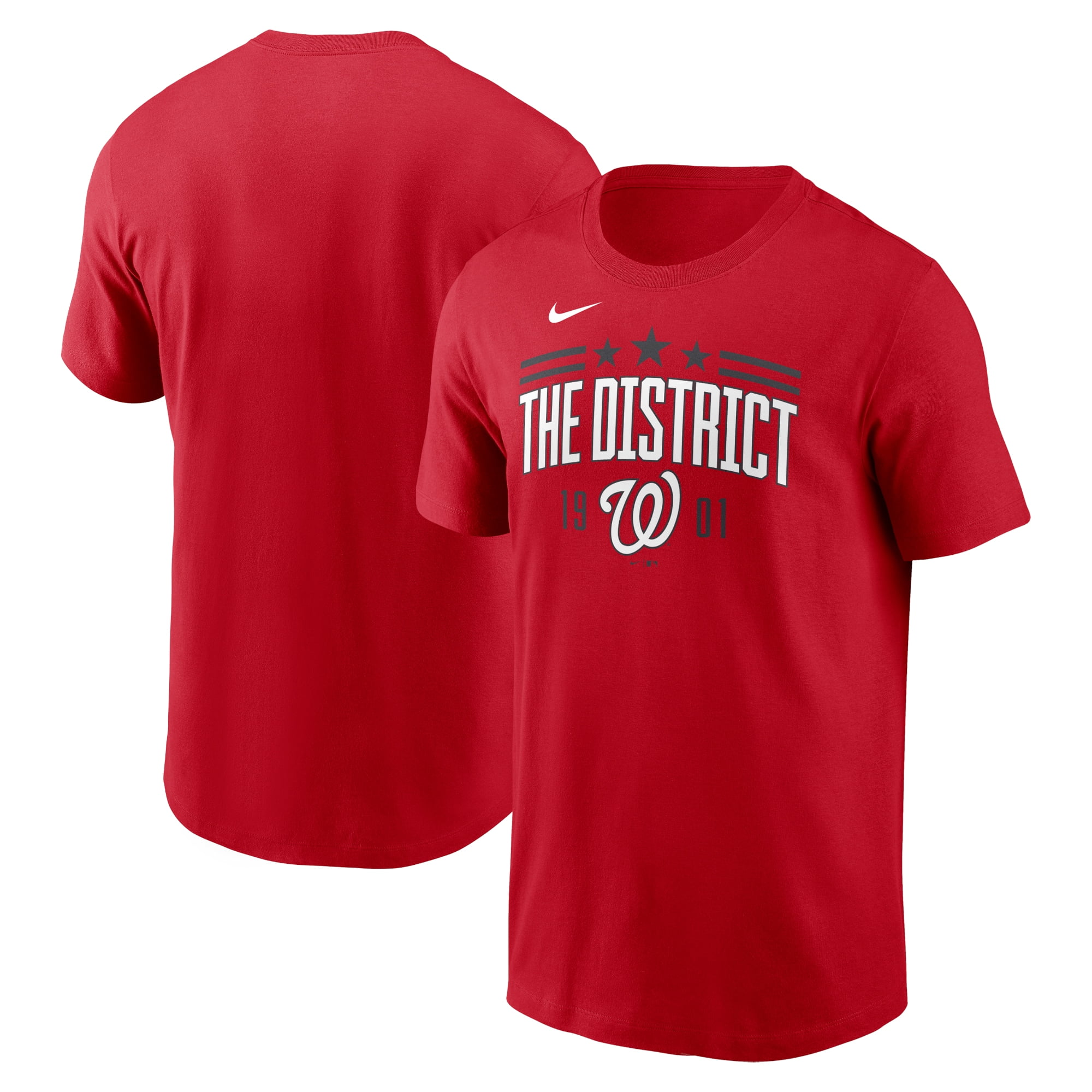 Men s Nike Red Washington Nationals Fuse Wordmark T Shirt Walmart
