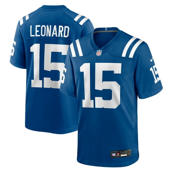 Men's Nike Riley Leonard  Royal Indianapolis Colts Team Game Jersey