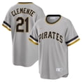 thumbnail image 1 of Men's Nike Roberto Clemente Gray Pittsburgh Pirates Road Cooperstown Collection Player Jersey, 1 of 3