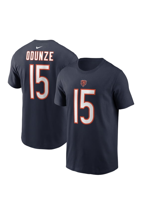 Men's Nike Rome Odunze Navy Chicago Bears Name & Number T-Shirt