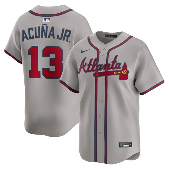 Men's Nike Ronald Acu-a Jr. Gray Atlanta Braves Road Limited Player Jersey