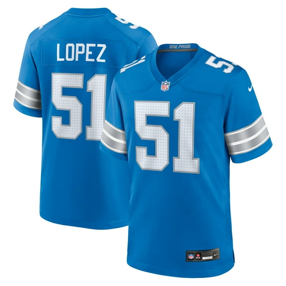 Men's Nike Roy Lopez  Blue Detroit Lions Team Game Jersey