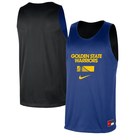 Men's Nike Royal/Black Golden State Warriors-Courtside Reversible Mesh Practice Jersey