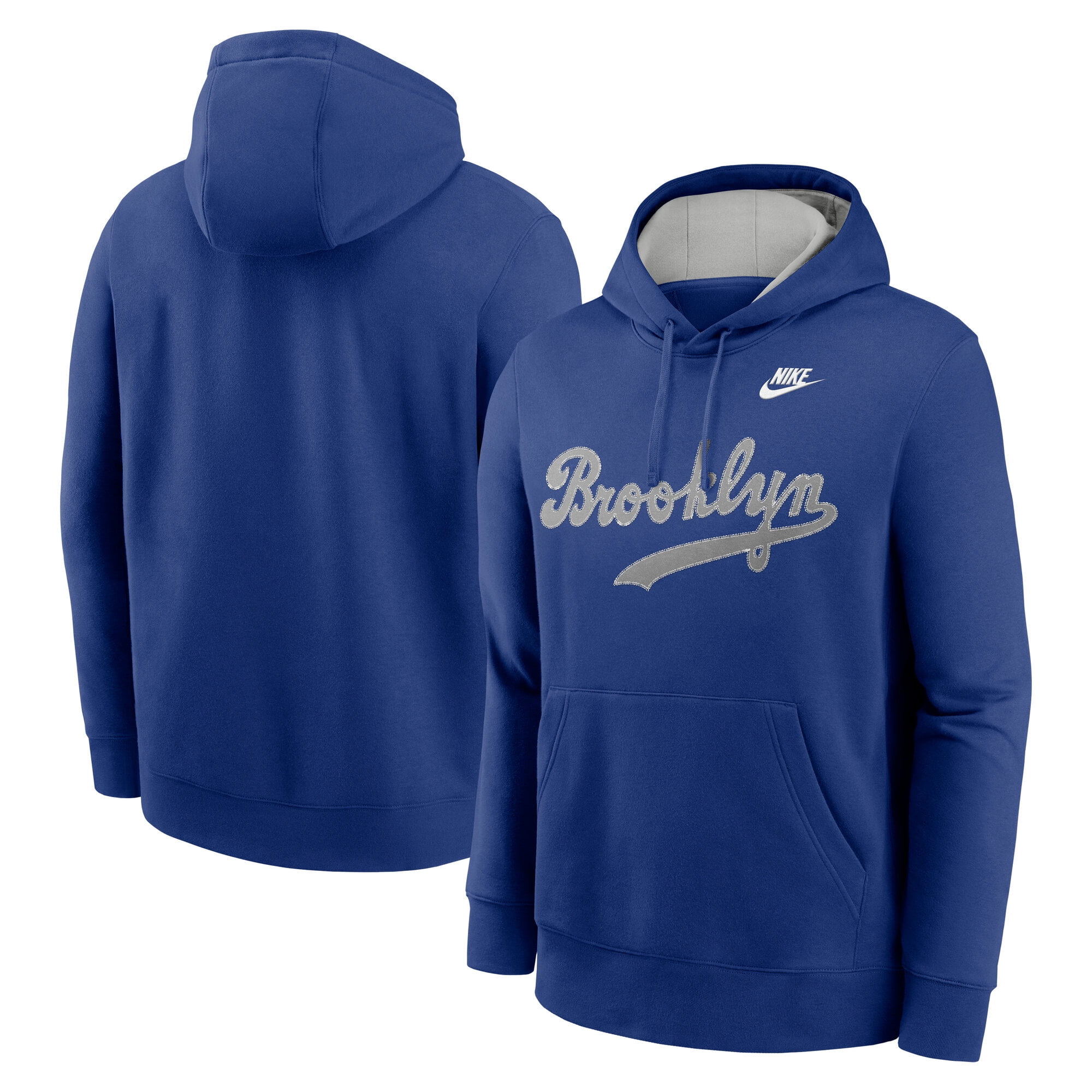 Men's-Nike Royal Brooklyn Dodgers Rewind Club Logo Pullover Hoodie