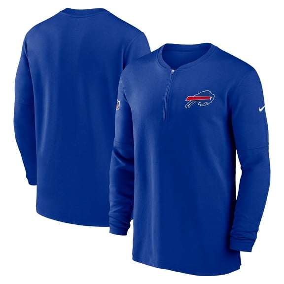 Men's Nike Royal Buffalo Bills 2023 Sideline Performance Long Sleeve Tri-Blend Quarter-Zip Top