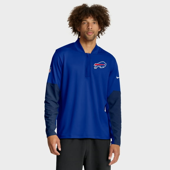Men's Nike Royal Buffalo Bills Sideline Dri-FIT Half-Zip Pullover
