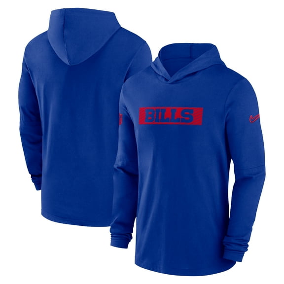 Men's Nike Royal Buffalo Bills 2024/25 Sideline Performance Long Sleeve Hoodie T-Shirt