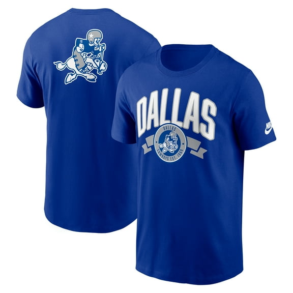 Men's Nike Royal Dallas Cowboys Rewind Front and Back Hit Essential T-Shirt