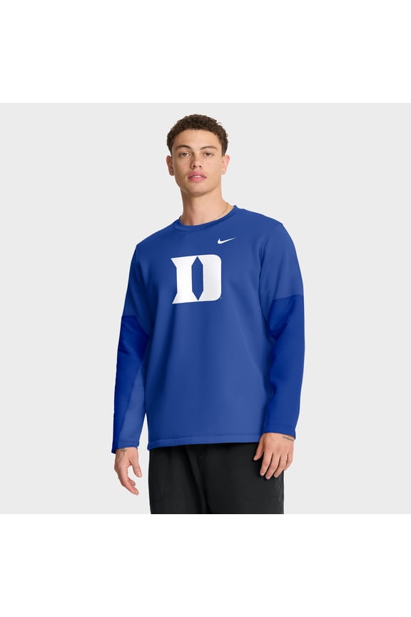 Men's Nike Royal Duke Blue Devils 2025 Sideline Coach Therma-FIT Long Sleeve T-Shirt