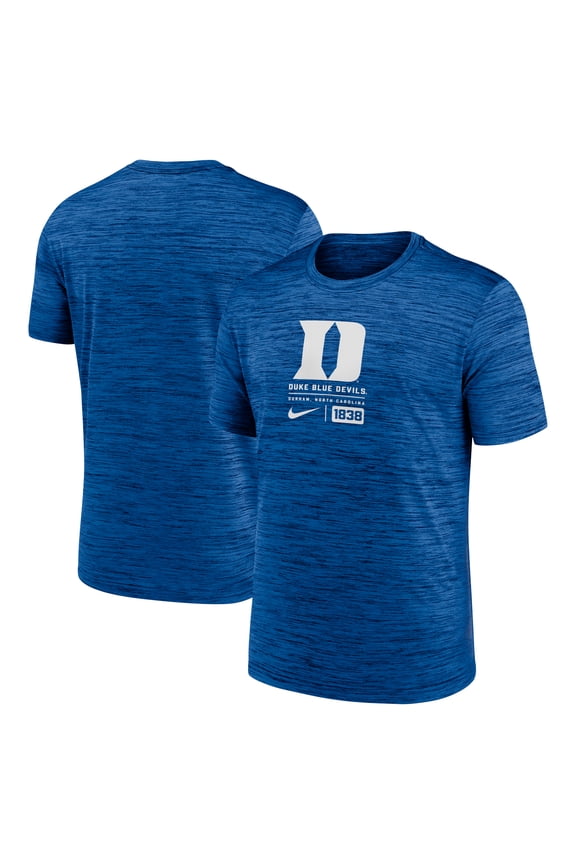 Men's Nike  Royal Duke Blue Devils Campus Center Block Velocity Performance T-Shirt