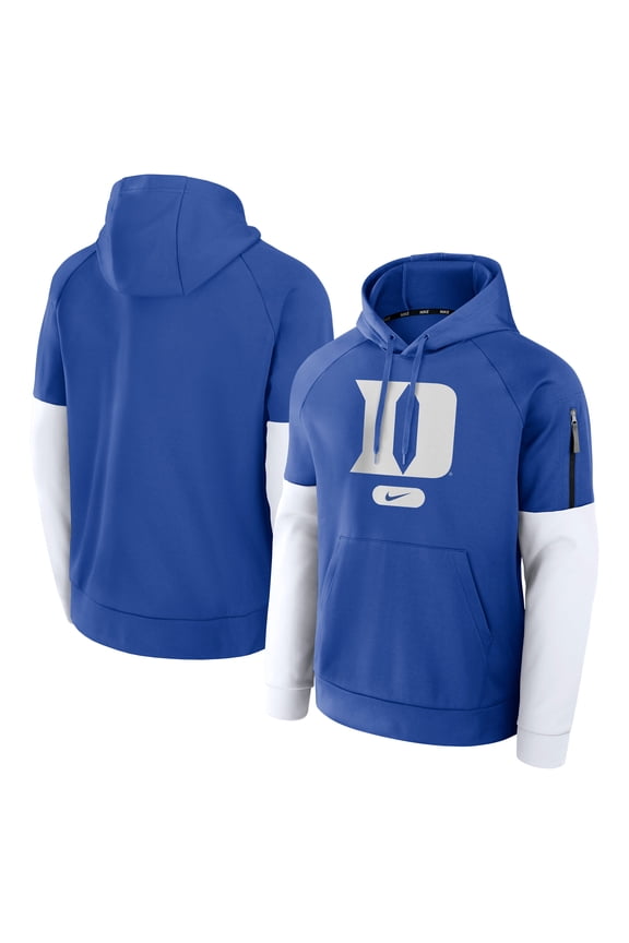 Men's Nike Royal Duke Blue Devils Fitness Raglan Performance Pullover Hoodie