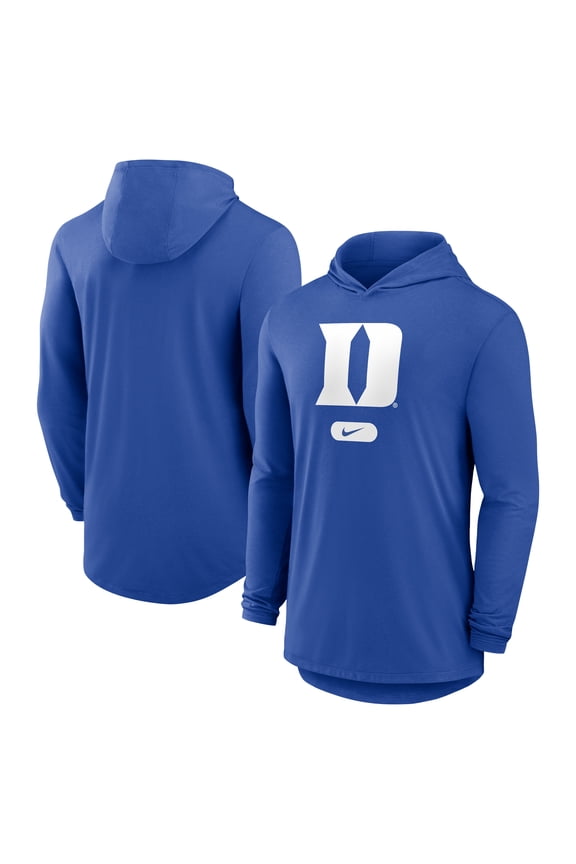 Men's Nike Royal Duke Blue Devils Primetime Tri-Blend Dri-FIT Long Sleeve Hoodie T-Shirt