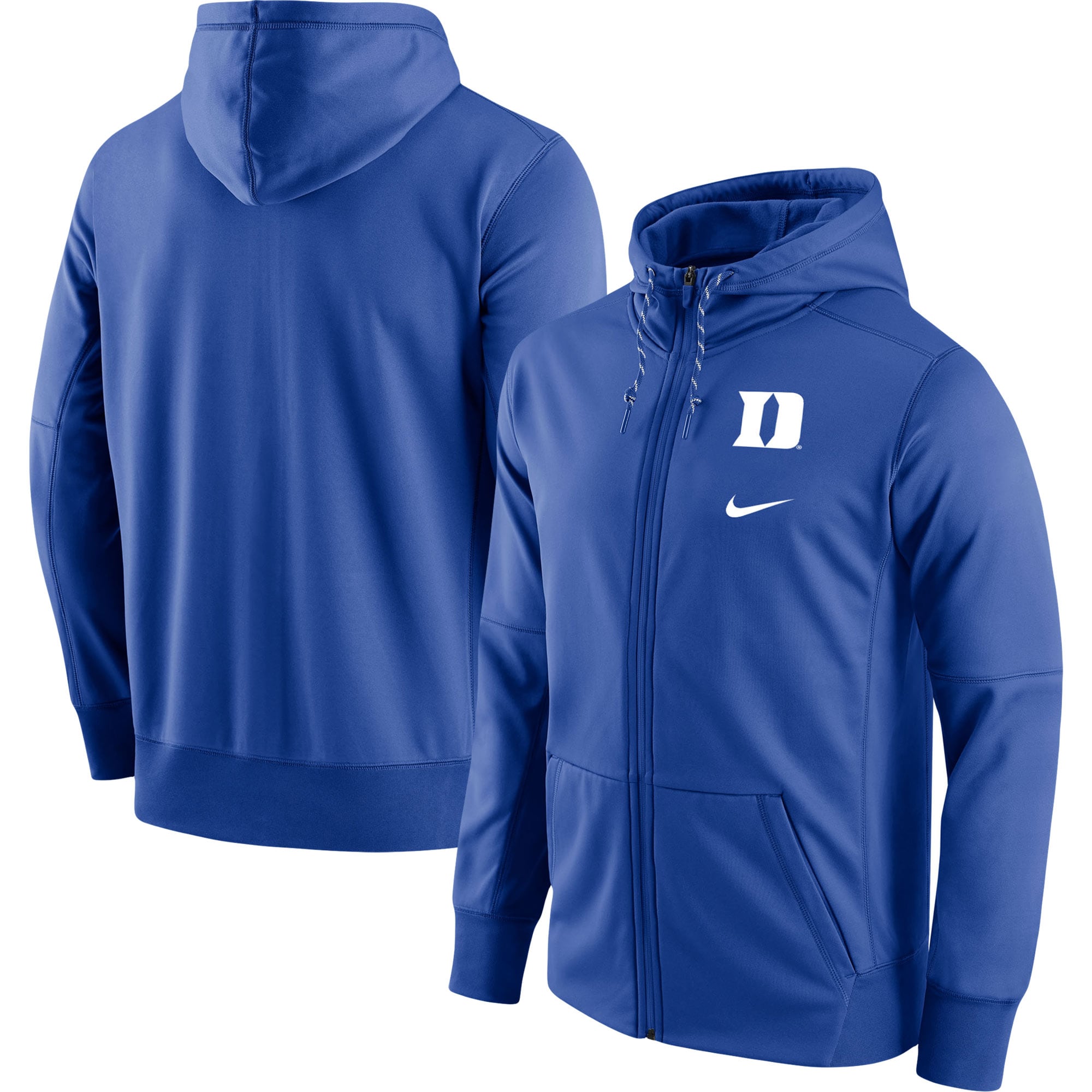 Men s Nike Royal Duke Blue Devils Logo Stack Performance Full Zip Hoodie Walmart