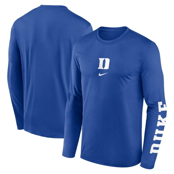 Men's Nike  Royal Duke Blue Devils Primetime Two-Hit Legend Dri-FIT Long Sleeve T-Shirt