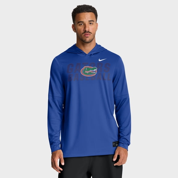 Men's Nike Royal Florida Gators Dugout Dri-FIT Long Sleeve Hooded T-Shirt