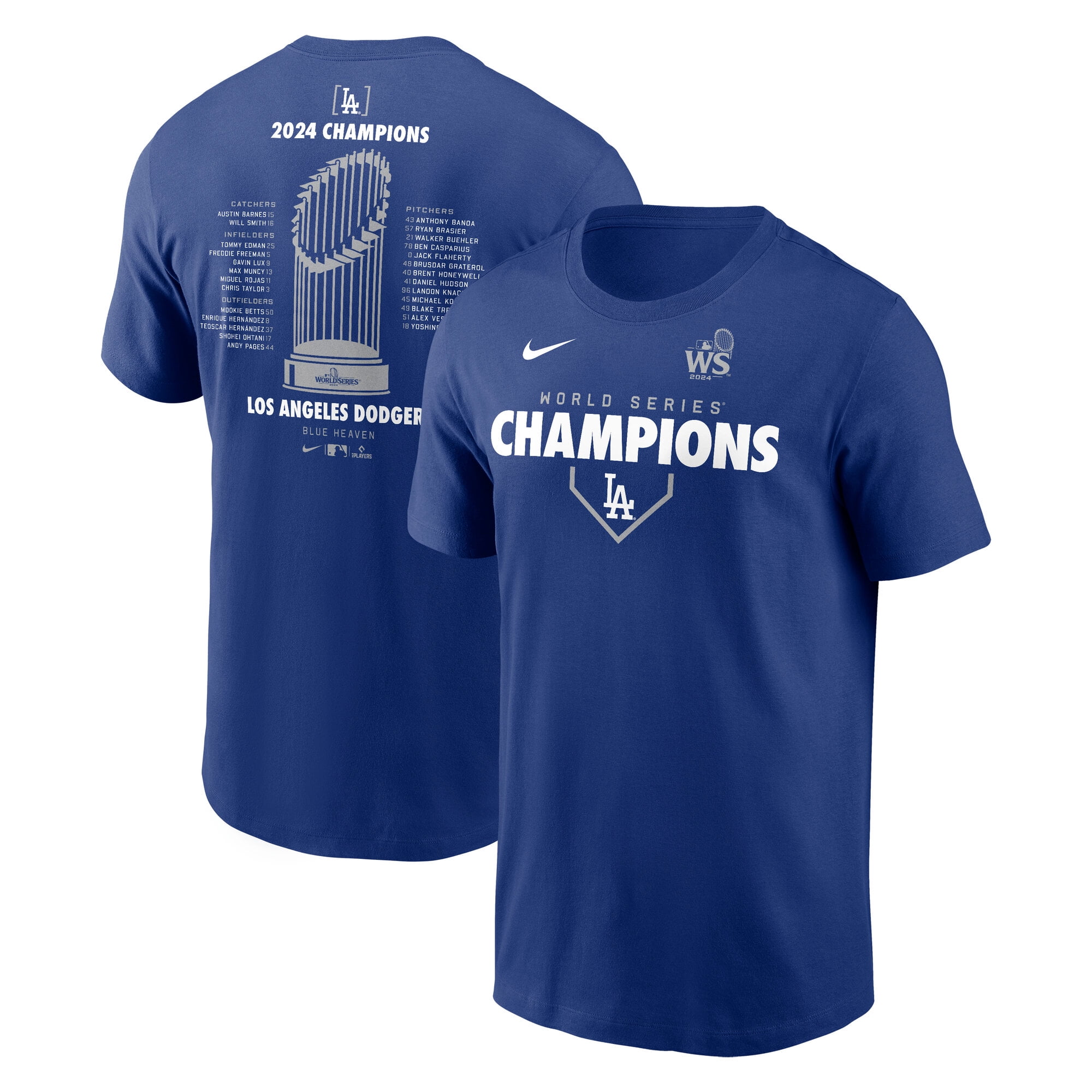 Men's Nike Royal Los Angeles Dodgers 2024 World Series Champions Roster