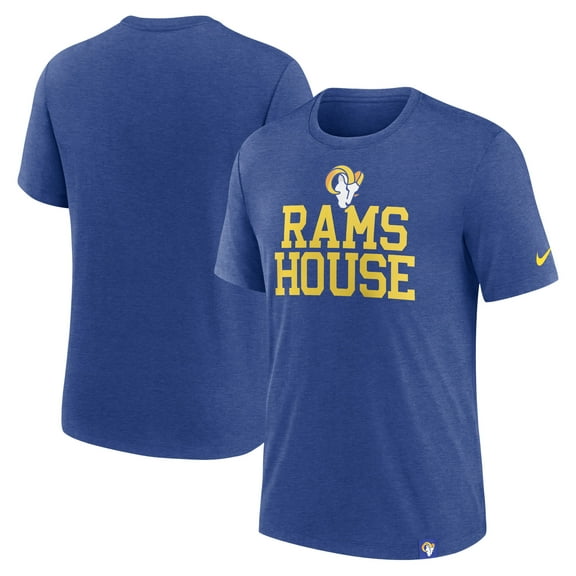 Men's Nike Heather Royal Los Angeles Rams Blitz Tri-Blend T-Shirt