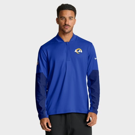 Men's Nike Royal Los Angeles Rams Sideline Dri-FIT Half-Zip Pullover