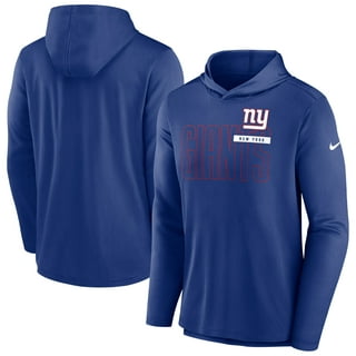 Men's New York Giants Hands High Royal Interval Space Dye Raglan Sleeve Quarter-Zip Pullover Hoodie Size: Large
