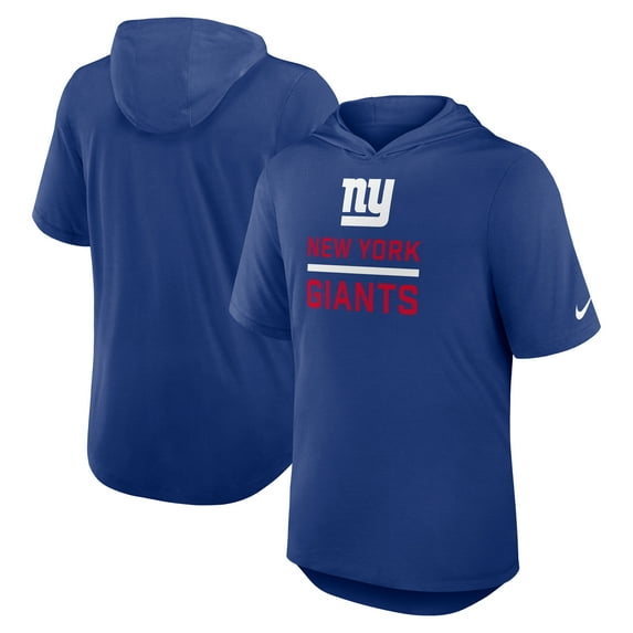 Men's Nike Royal New York Giants Lockup Tri-Blend Hoodie T-Shirt