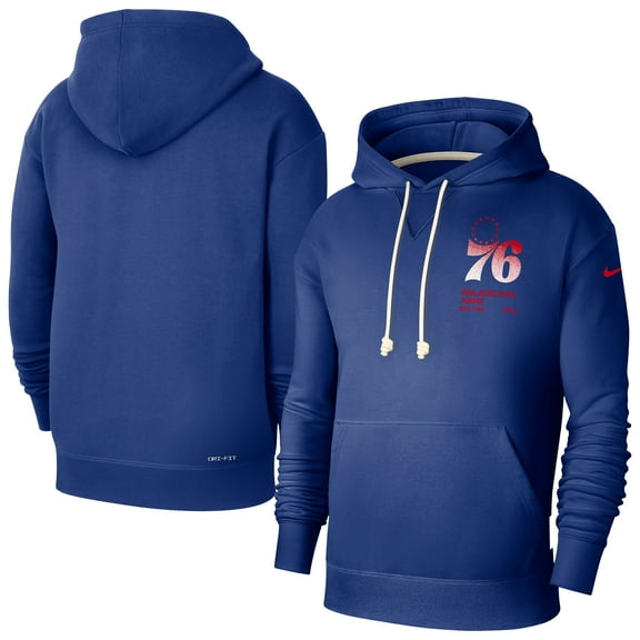 Men's Nike Royal Philadelphia 76ers Courtside Standard Issue Premium Performance Pullover Hoodie