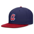 thumbnail image 1 of Men's Nike Royal/Red Atlanta Braves Rewind Cooperstown True Performance Fitted Hat, 1 of 4
